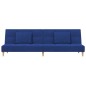 vidaXL Sofá cama de 2 plazas con dos almohadas tela azul