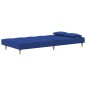 vidaXL Sofá cama de 2 plazas con dos almohadas tela azul