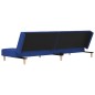 vidaXL Sofá cama de 2 plazas con dos almohadas tela azul