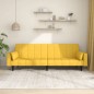 vidaXL Sofá cama de 2 plazas con dos almohadas tela color amarillo vidaXL Sofá cama de 2 plazas con dos almohadas tela color amarillo
