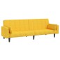 vidaXL Sofá cama de 2 plazas con dos almohadas tela color amarillo vidaXL Sofá cama de 2 plazas con dos almohadas tela color amarillo
