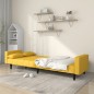 vidaXL Sofá cama de 2 plazas con dos almohadas tela color amarillo vidaXL Sofá cama de 2 plazas con dos almohadas tela color amarillo