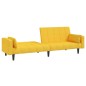 vidaXL Sofá cama de 2 plazas con dos almohadas tela color amarillo vidaXL Sofá cama de 2 plazas con dos almohadas tela color amarillo