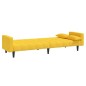 vidaXL Sofá cama de 2 plazas con dos almohadas tela color amarillo vidaXL Sofá cama de 2 plazas con dos almohadas tela color amarillo