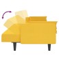vidaXL Sofá cama de 2 plazas con dos almohadas tela color amarillo vidaXL Sofá cama de 2 plazas con dos almohadas tela color amarillo