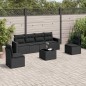 vidaXL Set de comedor de jardín 7 pzas y cojines ratán sintético negro vidaXL Set de comedor de jardín 7 pzas y cojines ratán sintético negro