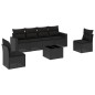 vidaXL Set de comedor de jardín 7 pzas y cojines ratán sintético negro vidaXL Set de comedor de jardín 7 pzas y cojines ratán sintético negro