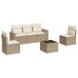 vidaXL Juego de sofás jardín con cojines 6 pzas ratán sintético beige vidaXL Juego de sofás jardín con cojines 6 pzas ratán sintético beige