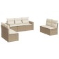 vidaXL Set sofás de jardín 7 piezas y cojines ratán sintético beige vidaXL Set sofás de jardín 7 piezas y cojines ratán sintético beige