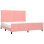 vidaXL Estructura de cama con cabecero de terciopelo rosa 180x200 cm vidaXL Estructura de cama con cabecero de terciopelo rosa 180x200 cm
