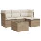vidaXL Juego de sofás jardín con cojines 5 pzas ratán sintético beige vidaXL Juego de sofás jardín con cojines 5 pzas ratán sintético beige