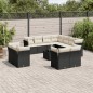 vidaXL Set de sofás de jardín 12 piezas cojines ratán sintético negro vidaXL Set de sofás de jardín 12 piezas cojines ratán sintético negro