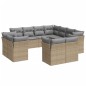 vidaXL Set de sofás de jardín 11pzas con cojines ratán sintético beige vidaXL Set de sofás de jardín 11pzas con cojines ratán sintético beige