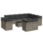 vidaXL Set sofás de jardín con cojines 13 piezas ratán sintético gris vidaXL Set sofás de jardín con cojines 13 piezas ratán sintético gris