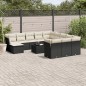 vidaXL Set de sofás de jardín y cojines 13 pzas ratán sintético negro vidaXL Set de sofás de jardín y cojines 13 pzas ratán sintético negro