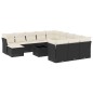vidaXL Set de sofás de jardín y cojines 13 pzas ratán sintético negro vidaXL Set de sofás de jardín y cojines 13 pzas ratán sintético negro