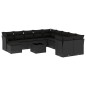 vidaXL Set de sofás de jardín 12 piezas cojines ratán sintético negro vidaXL Set de sofás de jardín 12 piezas cojines ratán sintético negro