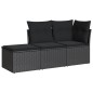 vidaXL Set de sofás de jardín con cojines 3 pzas ratán sintético negro vidaXL Set de sofás de jardín con cojines 3 pzas ratán sintético negro