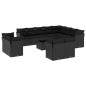 vidaXL Set de sofás de jardín y cojines 13 pzas ratán sintético negro vidaXL Set de sofás de jardín y cojines 13 pzas ratán sintético negro
