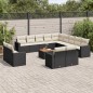 vidaXL Set sofás de jardín 14 pzas con cojines ratán sintético negro vidaXL Set sofás de jardín 14 pzas con cojines ratán sintético negro