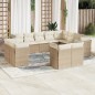 vidaXL Set de sofás de jardín 12 pzas y cojines ratán sintético marrón vidaXL Set de sofás de jardín 12 pzas y cojines ratán sintético marrón