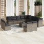 vidaXL Set de sofás de jardín 14 pzas con cojines ratán sintético gris vidaXL Set de sofás de jardín 14 pzas con cojines ratán sintético gris