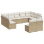 vidaXL Set de sofás de jardín 11pzas con cojines ratán sintético beige vidaXL Set de sofás de jardín 11pzas con cojines ratán sintético beige