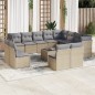 vidaXL Set sofás de jardín con cojines 13 pzas ratán sintético beige vidaXL Set sofás de jardín con cojines 13 pzas ratán sintético beige