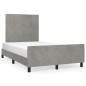 vidaXL Estructura de cama con cabecero terciopelo gris claro 120x200cm vidaXL Estructura de cama con cabecero terciopelo gris claro 120x200cm