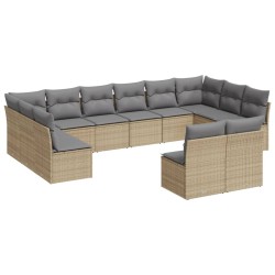 vidaXL Set de sofás de jardín 12 pzas y cojines ratán sintético marrón