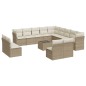 vidaXL Set sofás de jardín 14 pzas con cojines ratán sintético beige