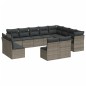 vidaXL Set de sofás de jardín 12 pzas con cojines ratán sintético gris vidaXL Set de sofás de jardín 12 pzas con cojines ratán sintético gris