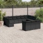vidaXL Set de sofás de jardín y cojines 13 pzas ratán sintético negro vidaXL Set de sofás de jardín y cojines 13 pzas ratán sintético negro