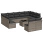 vidaXL Set de sofás de jardín 12 pzas con cojines ratán sintético gris vidaXL Set de sofás de jardín 12 pzas con cojines ratán sintético gris