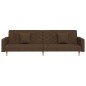 vidaXL Sofá cama de 2 plazas con dos almohadas tela marrón vidaXL Sofá cama de 2 plazas con dos almohadas tela marrón