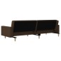 vidaXL Sofá cama de 2 plazas con dos almohadas tela marrón vidaXL Sofá cama de 2 plazas con dos almohadas tela marrón