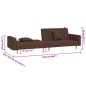 vidaXL Sofá cama de 2 plazas con dos almohadas tela marrón vidaXL Sofá cama de 2 plazas con dos almohadas tela marrón