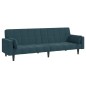 vidaXL Sofá cama de 2 plazas con dos almohadas terciopelo azul vidaXL Sofá cama de 2 plazas con dos almohadas terciopelo azul