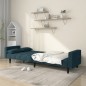 vidaXL Sofá cama de 2 plazas con dos almohadas terciopelo azul vidaXL Sofá cama de 2 plazas con dos almohadas terciopelo azul
