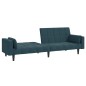 vidaXL Sofá cama de 2 plazas con dos almohadas terciopelo azul vidaXL Sofá cama de 2 plazas con dos almohadas terciopelo azul