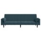 vidaXL Sofá cama de 2 plazas con dos almohadas terciopelo azul vidaXL Sofá cama de 2 plazas con dos almohadas terciopelo azul