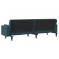 vidaXL Sofá cama de 2 plazas con dos almohadas terciopelo azul vidaXL Sofá cama de 2 plazas con dos almohadas terciopelo azul
