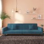 vidaXL Sofá cama de 2 plazas con dos almohadas terciopelo azul vidaXL Sofá cama de 2 plazas con dos almohadas terciopelo azul