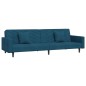 vidaXL Sofá cama de 2 plazas con dos almohadas terciopelo azul vidaXL Sofá cama de 2 plazas con dos almohadas terciopelo azul
