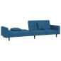 vidaXL Sofá cama de 2 plazas con dos almohadas terciopelo azul vidaXL Sofá cama de 2 plazas con dos almohadas terciopelo azul