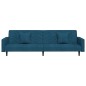 vidaXL Sofá cama de 2 plazas con dos almohadas terciopelo azul vidaXL Sofá cama de 2 plazas con dos almohadas terciopelo azul