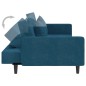 vidaXL Sofá cama de 2 plazas con dos almohadas terciopelo azul vidaXL Sofá cama de 2 plazas con dos almohadas terciopelo azul