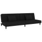 vidaXL Sofá cama de 2 plazas con dos almohadas terciopelo negro vidaXL Sofá cama de 2 plazas con dos almohadas terciopelo negro