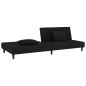 vidaXL Sofá cama de 2 plazas con dos almohadas terciopelo negro vidaXL Sofá cama de 2 plazas con dos almohadas terciopelo negro