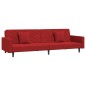 vidaXL Sofá cama de 2 plazas con dos almohadas terciopelo rojo tinto vidaXL Sofá cama de 2 plazas con dos almohadas terciopelo rojo tinto